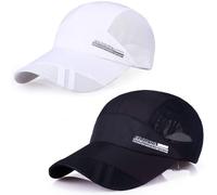 BEISIJIA 2 Pcs. Ultra Thin Quick Dry Sun UV Protection Baseball Cap Mesh Breathable Outdoor Sports Running Hat Unisex （White+Black