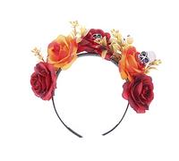 BEISIJIA Halloween Floral Headband Flower Crown Headwear Skull Hair Hoop for Gothic Halloween Day of The Dead Costume Fancy Cosplay Party Masquerade