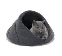 BEISIJIA Pet Tent Cave Bed, Portable Soft Cozy Fleece Warm Pet Cave Nest Bed Cushion Puppy Cats Pets Caves Beds Sleeping Bag for Small Dog Cats Bunny (S, Grey 2)