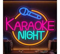 BEISKAFNVSZ KARAOKE NIGHT Neon Sign Music LED Sign USB Glowing Neon Lamp Dimmable for Home Music Studio Home Bar Restaurant Party Club Decoration