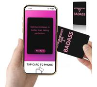 Beiskll Badass Affirmation NFC Card, All 365 Affirmations in One Thin Card, Tap Phone to Reveal Random Daily Messages, No App Needed, Motivational Inspirational Self Care for Women, Friend, Sister