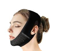 Beiskll Lifting Mask Reusable V Line Face Mask with Chin Strap V Shape Face Mask for Sagging Jaw Exercise (Black)