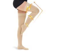 beister 15-20 mmHg Medical Compression Stockings with Dot Silicone Band, Closed Toe Thigh High Graduated Compression Socks for Women Men, Circulation Support Pressure Stockings for Varicose Veins, DVT