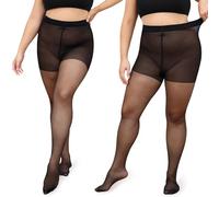 beister 2 Pairs of Tights for Women, 20D Opaque Tummy leggings, Solid Color Soft Microfiber Pantyhose, High Waisted, Closed Toe