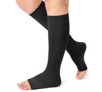 Beister 20-30 mmHg Compression Socks for Women Men, Open Toe Knee High
