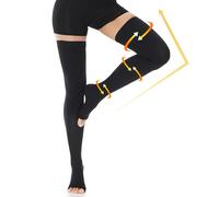 Beister 20-30 mmHg Compression Socks for Women Men, Open Toe Thigh High