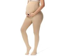beister Maternity Pantyhose, High Waist Pregnancy Leggings with Abdominal Support, Opaque Closed Toe Maternity Tights with Adjustable Elastic Straps