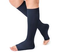 Beister Medical Open Toe Knee High Calf Compression Socks for Women & Men, Firm 20-30 mmHg Graduated Support Hosiery for Varicose Veins, Edema, Flight, Pregnancy （A Pair）