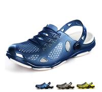 beister Mens Clogs Non Slip Water Shoes with Adjustable Strap, Lightweight Slip on Mules Garden Kitchen Outdoor Beach Yard Pool Shower Summer Sandals Slippers