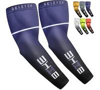 beister UV Sun Protection Cooling Compression Sleeves Arm Sleeves Men Women Sports (X-Large, Blue)