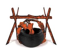 Beistle 01459 Vintage Rustic Fireplace Centerpiece, 11", Orange/White/Black