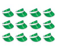 Beistle 12 Piece Clear Plastic Dealer’s Visor Hats Casino Party Supplies And Favors, One Size, Green/White