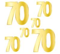 Beistle 12 Piece Gold Cardstock Paper Happy 70th Birthday Party Decorations Cut Outs for Home and Office