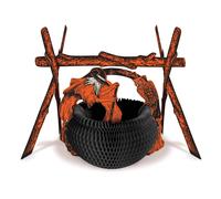 Beistle 1459 Vintage Rustic Fireplace Centerpiece 11"""" Orange/White/Black