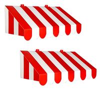 Beistle, 2 Piece 3-D Awning Wall Decorations, 24.75" x 8.75" (Red/White)