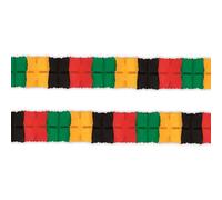 Beistle 2 Piece 4.5" x 12' Tissue Paper Garlands, Black History Month Decorations, African American Heritage Party Décor