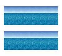 Beistle 2 Piece Ocean & Sky Wall Backdrops Photography Backgrounds, Tropical Party Decorations, Celebrating with You Since 1900, 4' x 30', Blue