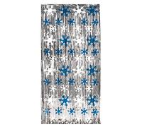 Beistle 20340 Snowflake 1-Ply Gleam 'N Curtain, Silver/Blue/White, One Size