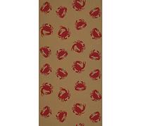 Beistle 24" x 50' Nautical Theme Crab Print Kraft Paper Table Roll, Luau Party Supplies Tablecovers, Brown/Red
