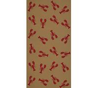 Beistle 24" x 50' Nautical Theme Lobster Print Kraft Paper Table Roll, Luau Party Tablecovers, Brown/Red