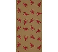 Beistle 24" x 50' New Orleans Theme Crawfish Print Kraft Paper Table Roll, Mardi Gras Party Supplies Tablecovers, Brown/Red