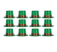 Beistle 30039 Plastic Leprechaun Top Hats Set of 12 St Patrick's Day Party Caps, Irish Costume Accessories for Parades Pub Crawls Festive Events and Lucky Celebrations, Paper, Green/Black/Gold