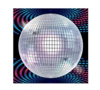 Beistle 32 Piece Paper Disco Ball Napkins, Retro 1970’s Theme Tableware, 70's Party Supplies