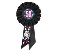 Beistle 50 It's The Big One Rosette, 31/4-Inch by 61/2-Inch
