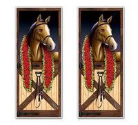 Beistle 53386 Horse Racing Door Covers 2 Piece, Plastic, Multicolor