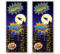 Beistle 53423 Hero Door Covers 2 Piece, 30" x 6', Multicolor Flying-2 Pack, Plastic