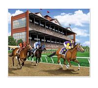 Beistle 53605 Race Night Insta-Mural Wall Backdrop (5'X6') Derby Day Theme Party Decorations