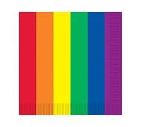 Beistle 53797 Rainbow Striped Disposable Paper Napkins Pack 16 2ply 33x33cm Party Tableware