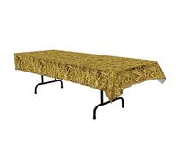 Beistle 54533 Straw Tablecover, 54 by 108-Inch, Multicolor