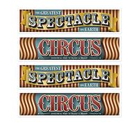 Beistle 54979 Vintage Circus Banners 4 Piece, 15" x 5', Multicolored