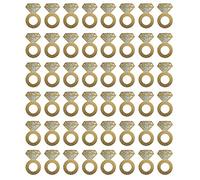 Beistle 57325 Diamond Ring Wine Glass Markers 48 Piece Set of 48 Gold and Silver Bridal Shower Cocktail Drink Tags, Wedding and Bachelorette Party Supplies, 2.25” x 3.5”, Plastic