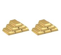 Beistle 57495 12 Piece Shiny Gold Bar Paper Favor Treat Boxes Foil