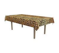 Beistle 57850 Leopard Print Table Cover (Pack of 12) Tablecover, Plastic, Multicolor
