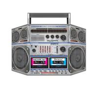Beistle 57851 1980's Boom Box Stand Up Photo Prop, Paper, Multicolored