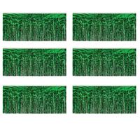 Beistle 6 Pack 1-Ply Green Metallic Fringe Drape 15 Inches by 10 Feet