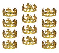 Beistle 60250-GD 12-Pack Gold Plastic Jeweled King's Crown