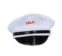 Beistle 60959 Milkman Hat, Fabric, White/Black/Red