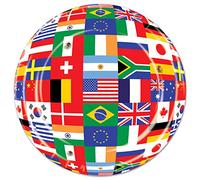 Beistle 8 Piece Durable Disposable Paper International World Flags Plates Travel Theme Party Tableware, 9", Multicolored