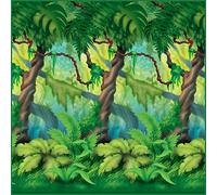 Beistle A Creation 52104 Jungle Trees Backdrop, 4' x 30', Green, One Size