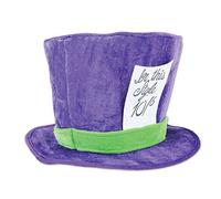 Beistle A Creation 60059 Plush Mad Hatter Hat, Fabric, Purple/Green, Adult