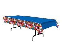 Beistle A Creation International Flag Tablecover Blue, Red, White, Green, Yellow 54"x108"