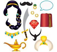 Beistle Arabian Nights Photo Props - Multicolor Cardboard Cutouts - 13 Pieces