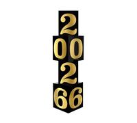 Beistle Foil 2026 Column Decoration - Black & Gold New Year’s Eve Party Supplies, Countdown Event, Stackable Number Boxes for Holiday Parties, Photo Booth Backdrop, Gala Celebration Décor, 3’9” x 12”