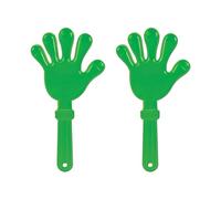 Beistle Giant Hand Clappers 2-Count - 15" Green Plastic Loud Noise Makers for Sports Games, Pep Rallies, Team Party Favors, Tailgates, and School Spirit Events