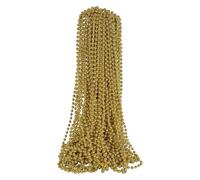 Beistle Gold Party Beads - 50 Pack, Bulk Plastic Bead Necklaces, Lightweight Costume Accessories for Mardi Gras, New Year’s Eve, Themed Parties, Stage Styling, Photo Booth Props & Event Décor, 33”