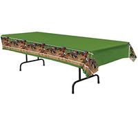 Beistle Horse Racing Tablecover, 54 by 108-Inch, Multicolor